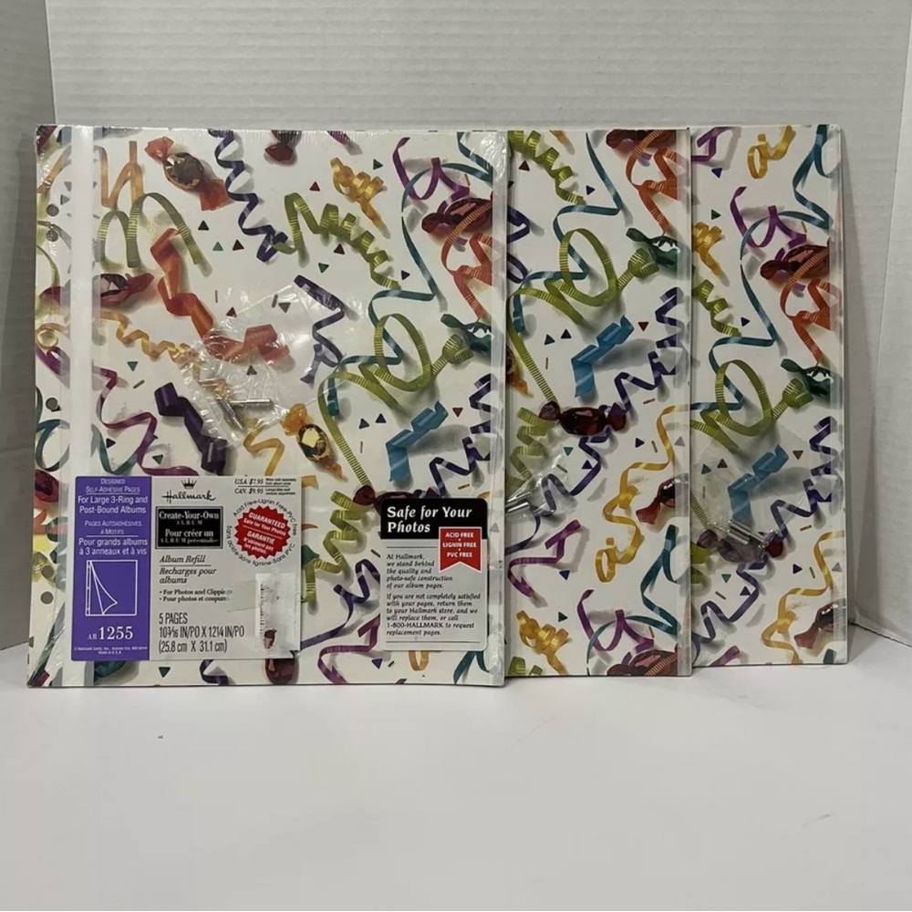 HALLMARK AR1255 Scrapbook Refill Pages Large 3 Ring Post Bound Albums NEW
